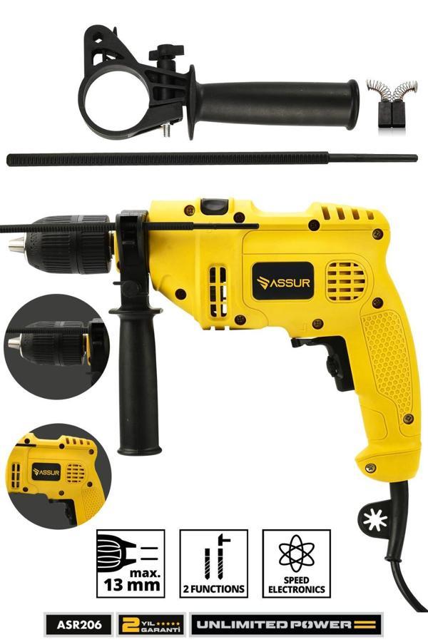 Assur 500W Darbeli Metal Şanzıman 13mm Elektrikli Matkap - Image 1
