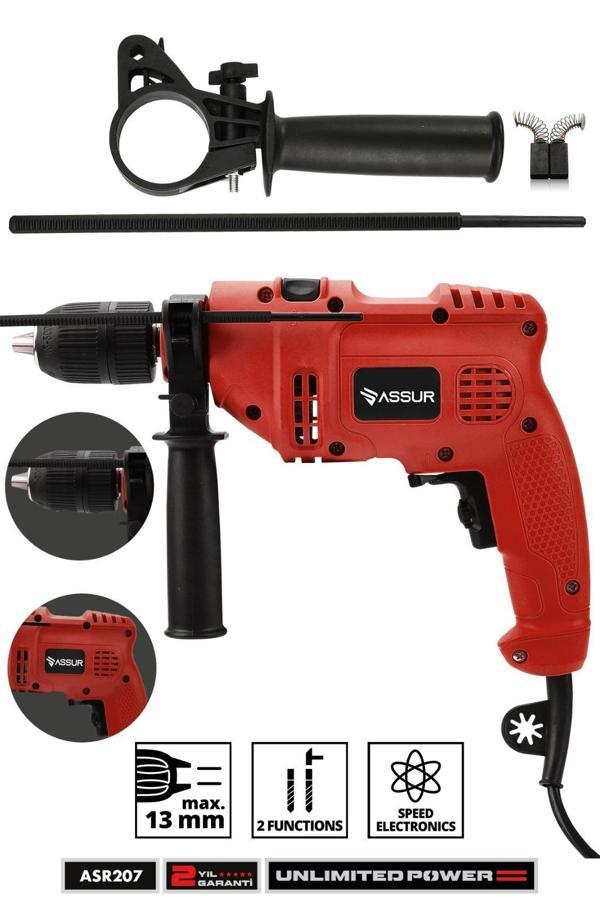 Assur 500W Darbeli Metal Şanzıman 13mm Elektrikli Matkap - Image 1