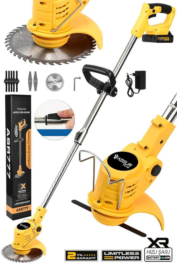 Assur Plus 21V Çift Akü Uzatma Kollu Çim Çalı Ot Biçme Tırpanı - Image 1