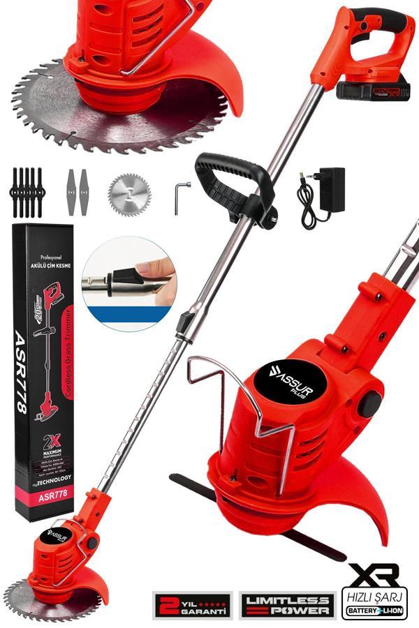 Assur Plus 21V Çift Akü Uzatma Kollu Çim Çalı Ot Biçme Tırpanı - Image 1