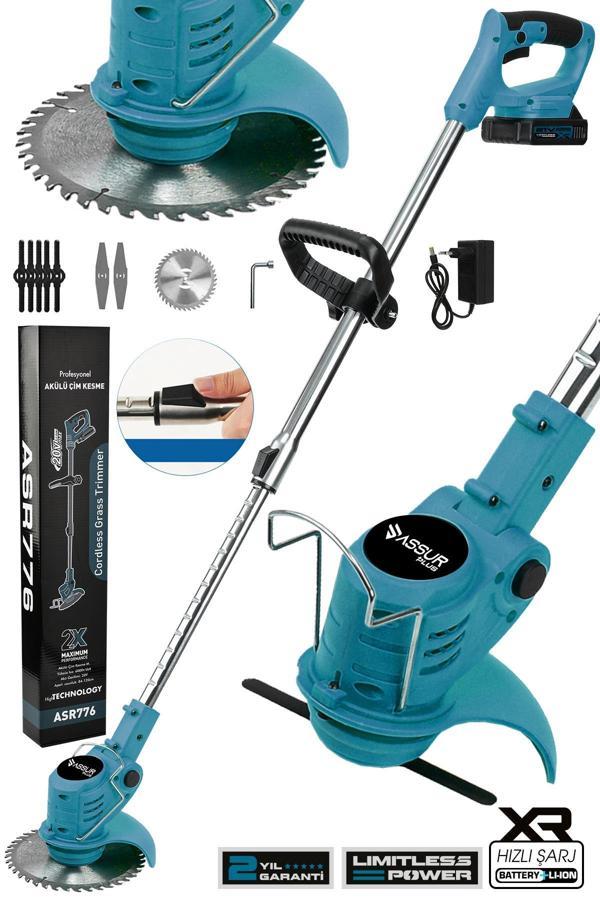 Assur Plus 21V Çift Akü Uzatma Kollu Çim Çalı Ot Biçme Tırpanı - Image 1