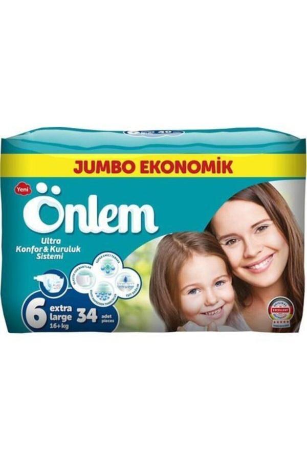 Rassy Shoes Önlem Bebek Bezi Jumbo 6 Beden 16+ Kg 34 Adet - Image 1
