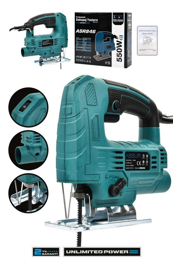 Assur Profesyonel 550W Devir Ayarlı Dekupaj Testere Makinesi - Image 1