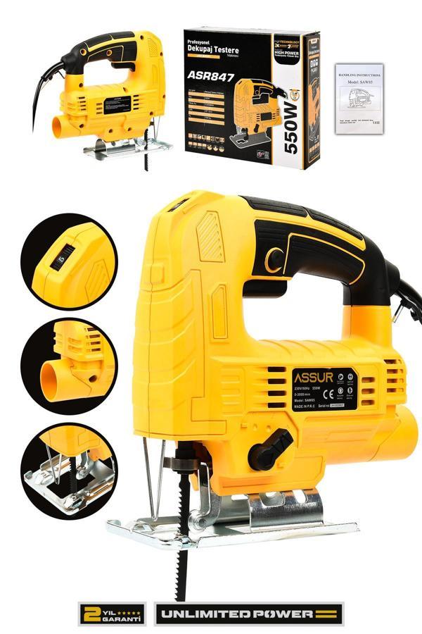 Assur Profesyonel 550W Devir Ayarlı Dekupaj Testere Makinesi - Image 1