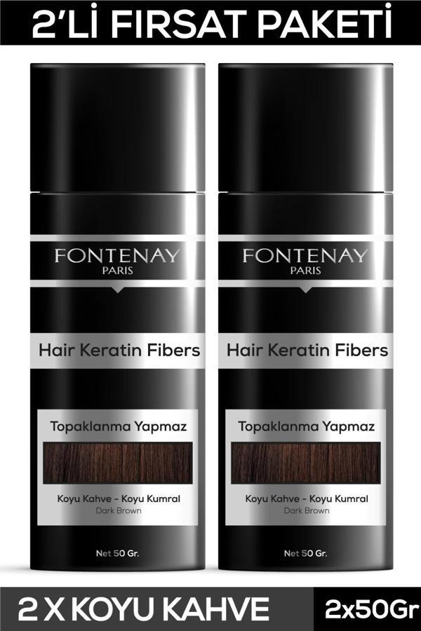 Fontenay Saç Dolgunlaştırıcı Keratin Fibers Koyu Kahve Topik Saç Tozu 50gr X2 - Image 1