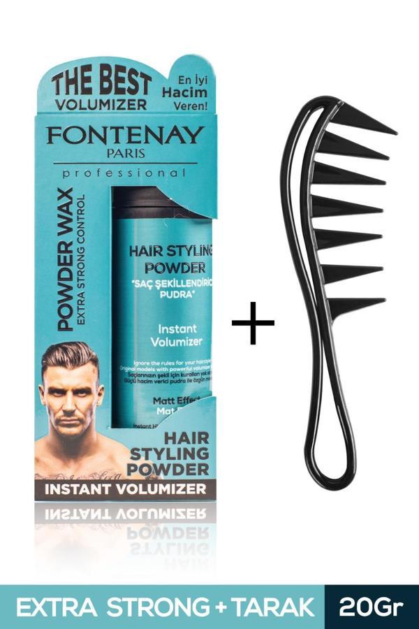 FONTENAY SAÇ ŞEKİLLENDİRİCİ PUDRA TOZ WAX MAT EFFECT MAVI 20GR + ŞEKİL TARAĞI 2'Lİ SET - Image 1