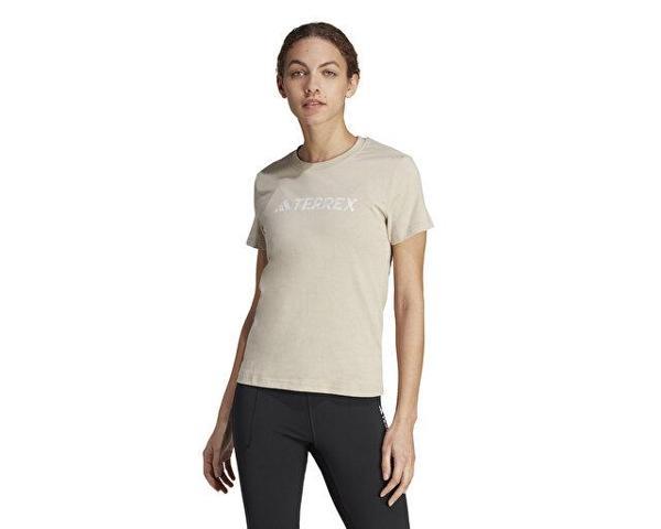 adidas W Logo Tee Kadın Antrenman Tişörtü IB1157 Bej - Image 1