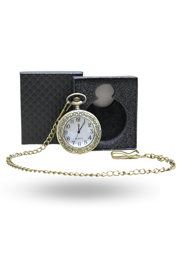 Büro Ev Ofis Hediyesi için Kutulu Antik Sarmaşık Figür Köstekli Saat - Image 1