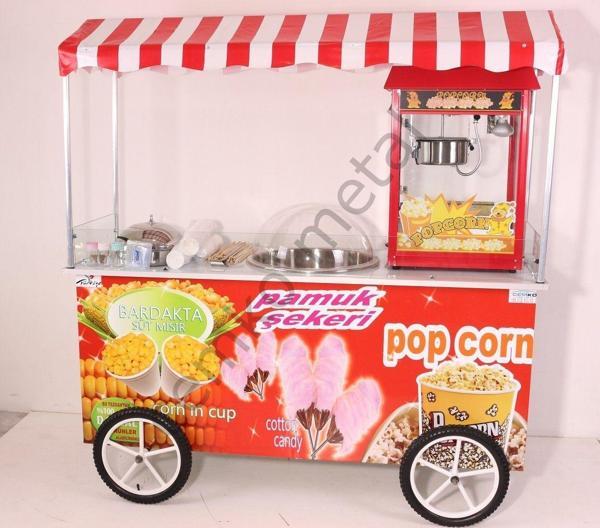 Cemko Popcorn Pamuk Şeker Ve Bardakta Mısır Arabası 65X180 (Model Marmaris) - Image 1