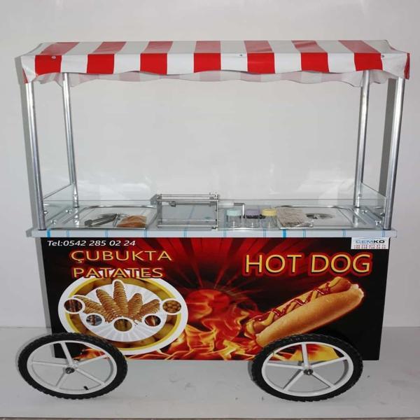 Cemko Tekerlekli Çubukta Patates Ve Hotdog Tezgahı (Model Çiğli) 60X120 - Image 1