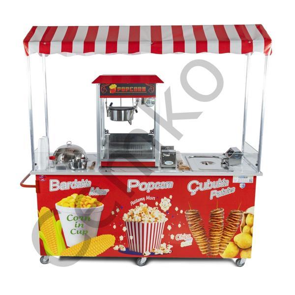 Cemko Çubukta Patates Bardakta Mısır Ve Popcorn Arabası 65X180 (Model Kastamonu) - Image 1