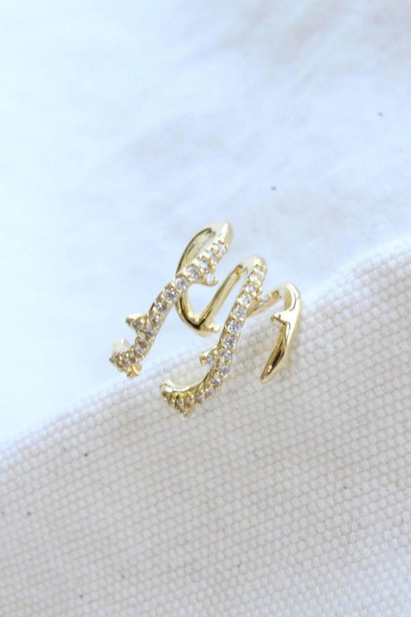 Çoklu Görünüm Zirkon Taşlı Sarmaşık Model Earcuff Kıkırdak Küpe - Image 1