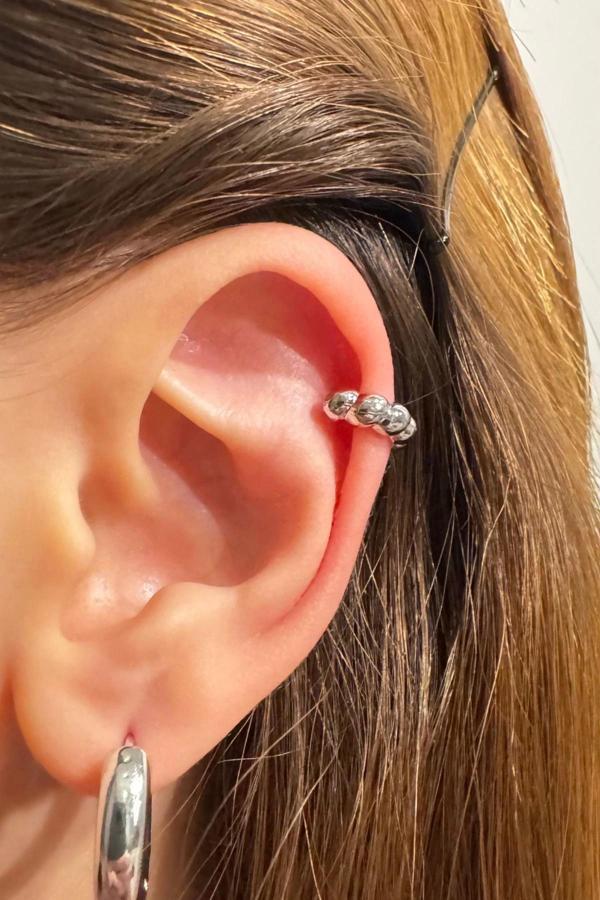 Özel Seri Kalın Burgu Halka Model Tasarım Çelik Kıkırdak Küpe - Image 1