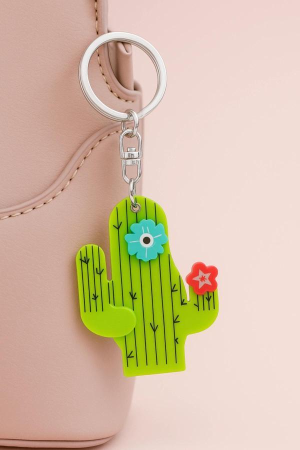 Kaktüs Tasarım Aynalı Kadın Çanta Charmı ve Anahtarlık - Image 1