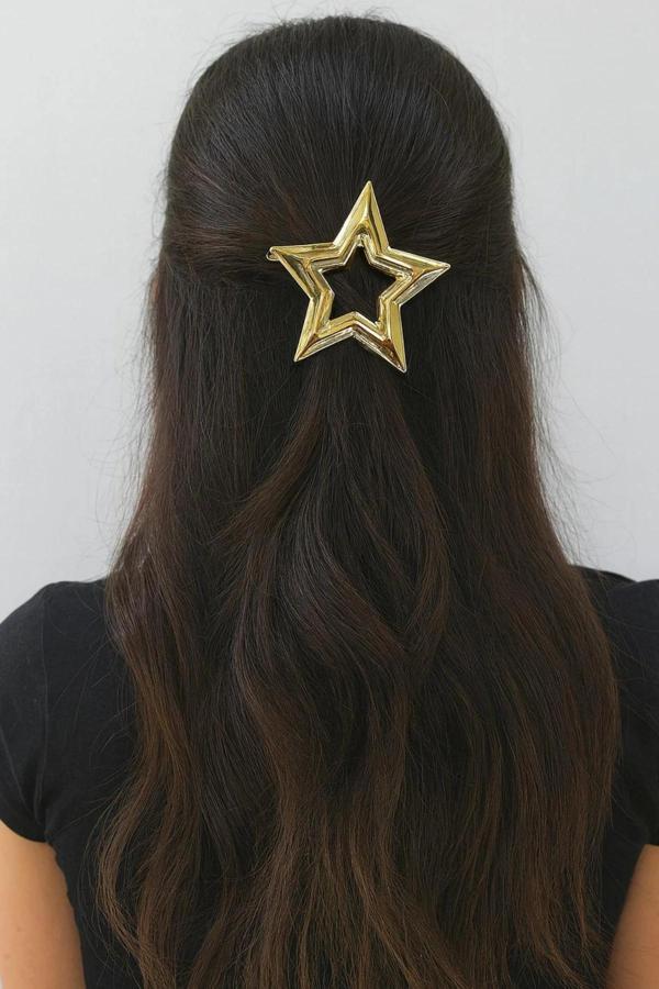 Yıldız Tasarım Metal Halka Çıt Çıt Klipsli Pinterest Toka - Image 1