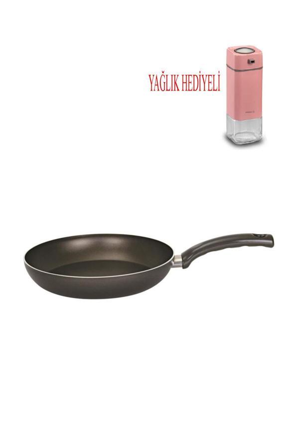 Mehtap Teflon Tava 32 CM ve Pembe Sosluk Yağlık - Image 1