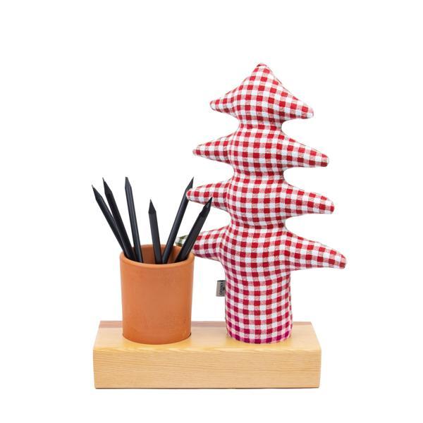 Kayigo Lavender Kalemlik & Notluk - Kırmızı Pötikareli Çam - Image 1