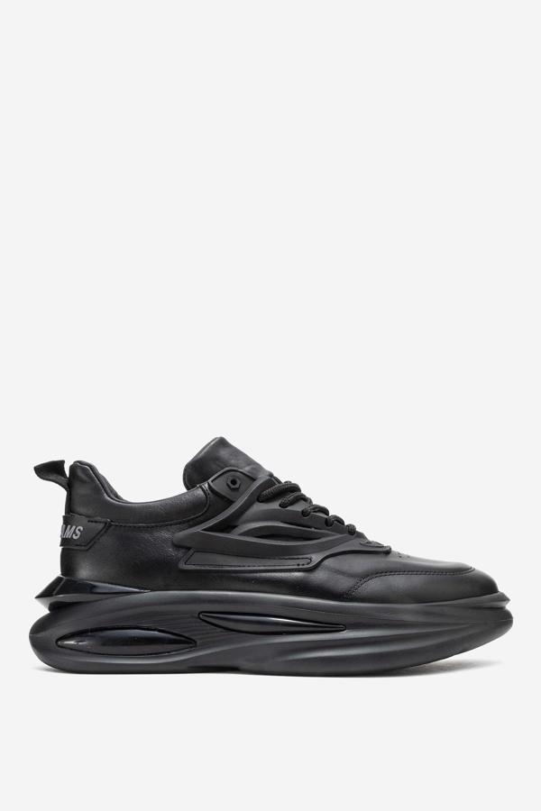 MARCOMEN Erkek Kalın Air Taban Sneaker Gerçek Deri MC 18509 SİYAH - Image 1