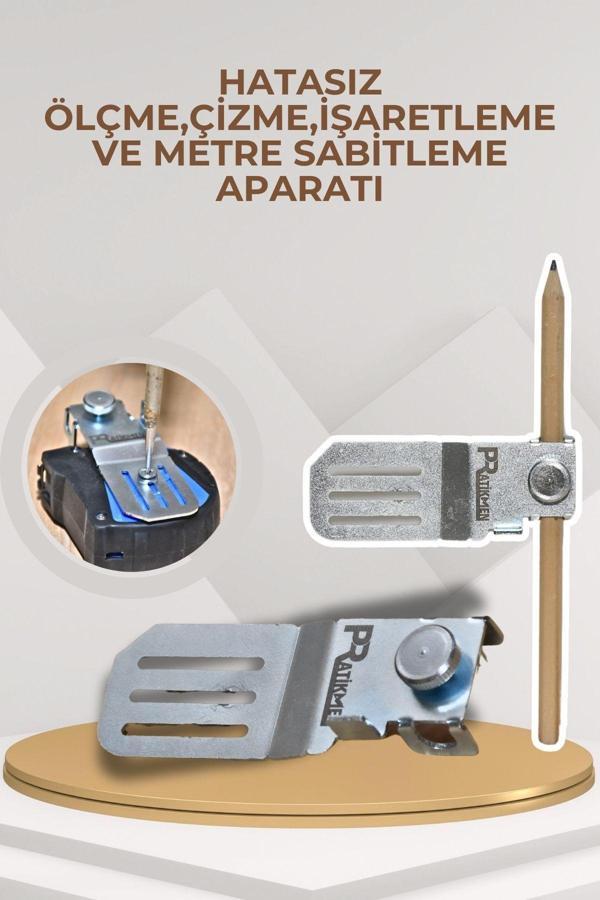 Pratikmen Hatasız Ölçme ,Çizme,  İşaretleme Ve Metre Sabitleme Aparatı - Image 1