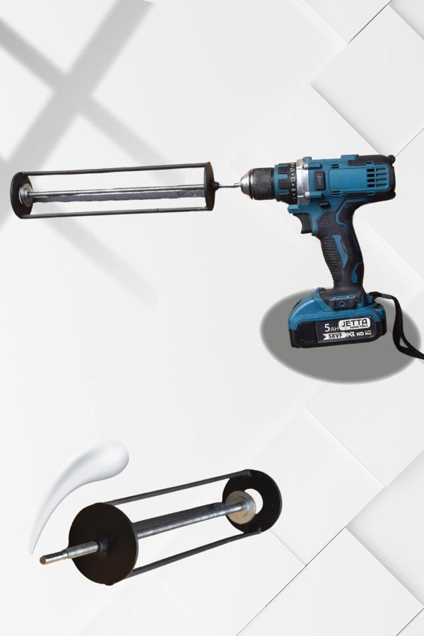 Pratikmen Matkap Uyumlu Hassas Silikon Sıkma Tabancası Siyah - Image 1