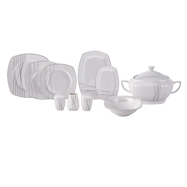 KARACA OPAL 60 PARÇA NEW BONE KARE YEMEK TAKIMI - Image 1