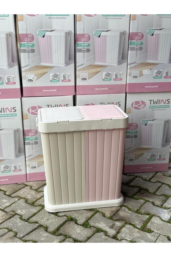 HediyeKöşkü Rio 2li twins Kirli Çamaşır Sepeti(pembe) - Image 1
