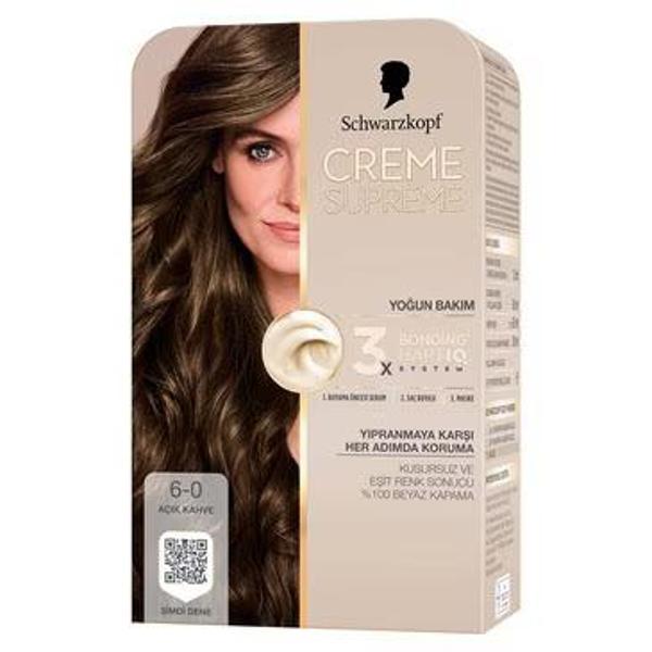 Schwarzkopf Creme Supreme Saç Boyası Açık Kahve 6-0 - Image 1