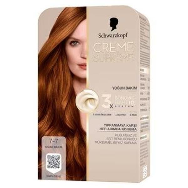 Schwarzkopf Creme Supreme Saç Boyası Sıcak Bakır 7-7 - Image 1