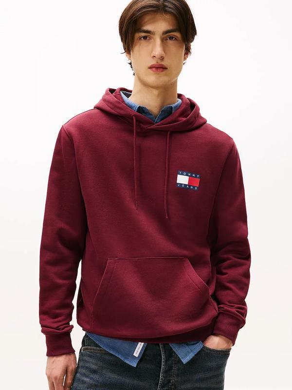 Tommy Hilfiger TJM Klasik Bayrak Desenli Normal Kesim Kapüşonlu Erkek Kırmızı Kazak DM0DM20738XIU - Image 1