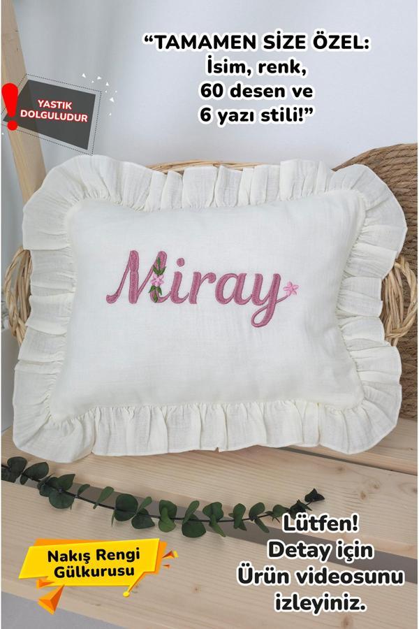 Gros Shop Müslin Yeni Doğan 4Katlı Organik %100Pamuk Kişiye Özgü Nakışlı Hastane Çıkış Seti (Papatya Model-12) - Image 1