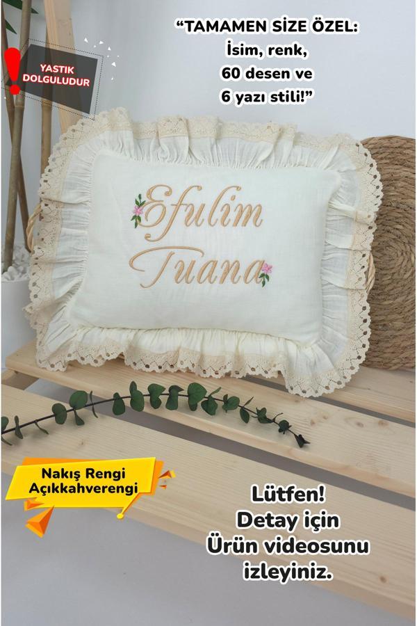 Gros Shop Müslin Yeni Doğan 4Katlı Organik %100Pamuk Kişiye Özgü Nakışlı Hastane Çıkış Seti (Papatya Model-6) - Image 1