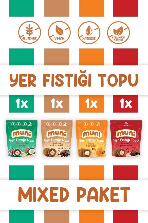 Muni Karma Yer Fıstığı Topları Sağlıklı Atıştırmalık Tanışma Paketi (Glutensiz/Şeker İlavesiz) - Image 1