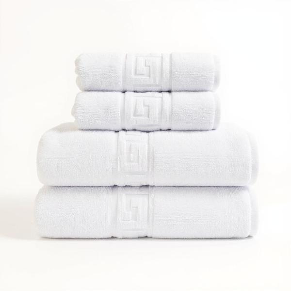 4'lü Greek Havlu Set %100Pamuk - 2 Adet El Havlusu 50x90 ve 2 Adet Banyo Havlusu 70x140 - Image 1