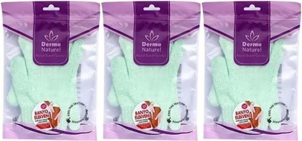 Derma Naturel Parmaklı Banyo Eldiveni MS-23 (3 Lü Set) - Image 1