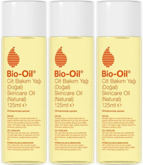 Bio-Oil %100 Natural Çatlak & Leke Karşıtı Nemlendirici Doğal Cilt Bakım Yağı 125ML (3 Lü Set) - Image 1
