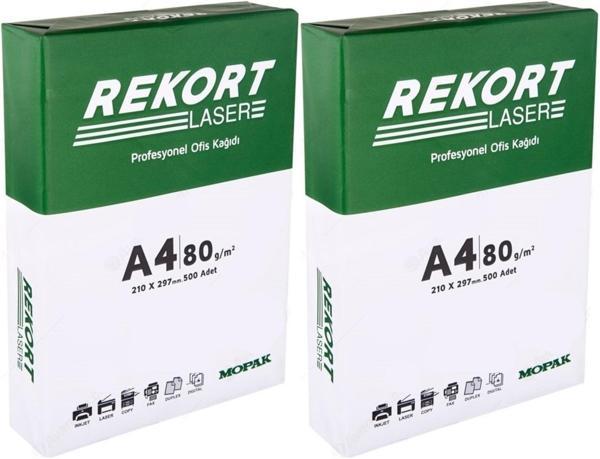 Mopak Rekort A4 80GR/M2 Fotokopi Kağıdı 1000 Adet (2PK*500) - Image 1
