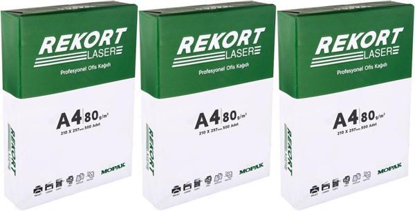 Mopak Rekort A4 80GR/M2 Fotokopi Kağıdı 1500 Adet (3PK*500) - Image 1