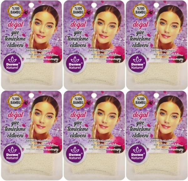 Derma Naturel Bambu Yüz Temizleme Eldiveni MS-32 (6 Lı Set) - Image 1