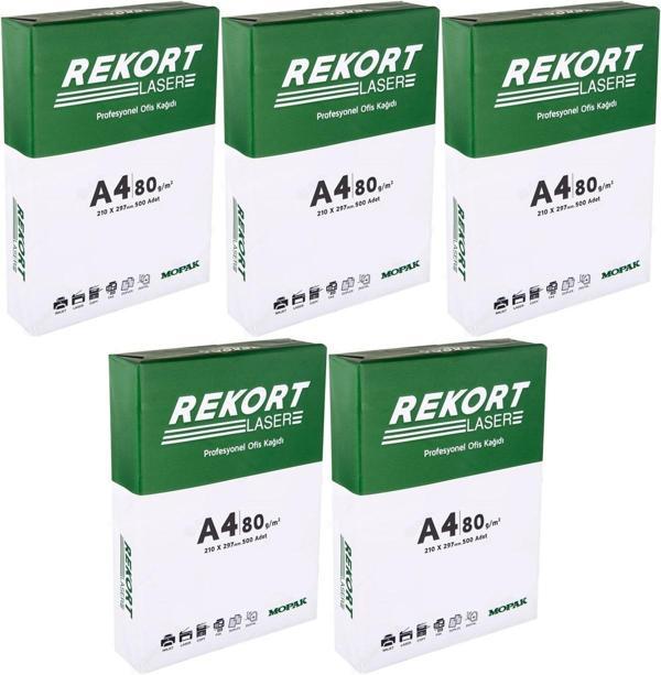 Mopak Rekort A4 80GR/M2 Fotokopi Kağıdı 2500 Adet (5PK*500) - Image 1