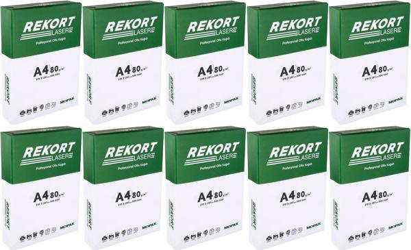 Mopak Rekort A4 80GR/M2 Fotokopi Kağıdı 5000 Adet (10PK*500) - Image 1