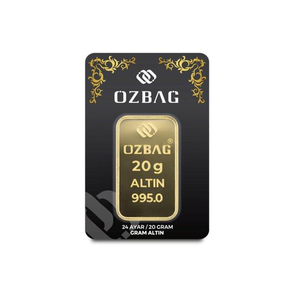 AgaKulche Özbağ 20 gr 995 24 Ayar Külçe Altın - Image 1