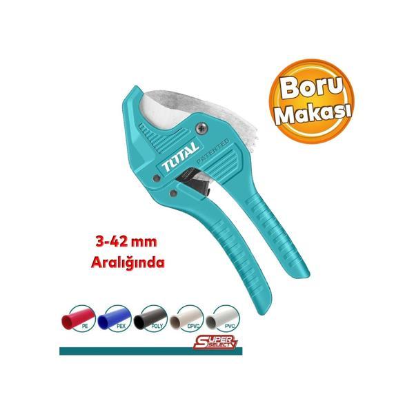 Total Pprc Profesyonel Plastik Tesisat Borusu Boru Kesme Makası 3-42 Mm Çelik Tht534216  - Image 1