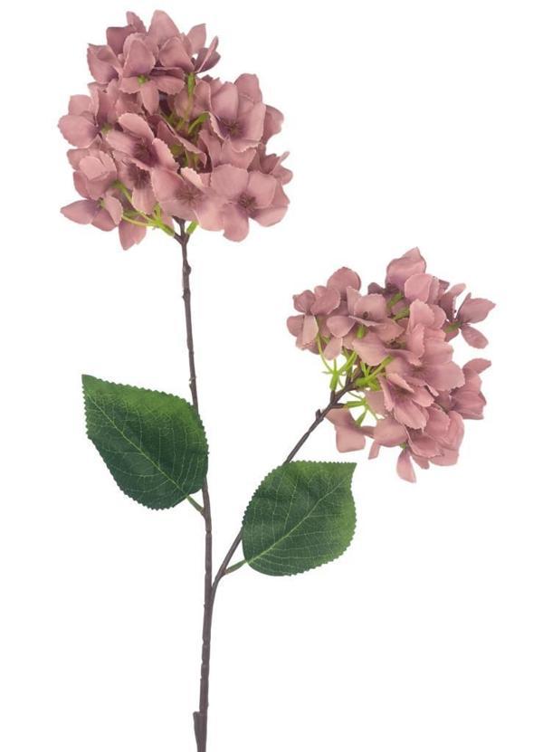 Yapay Çiçek Ortanca 90cm 2Toplu Gülkurusu Koyu Tek Dal Kumaş Çiçek Uzun Dal - Image 1