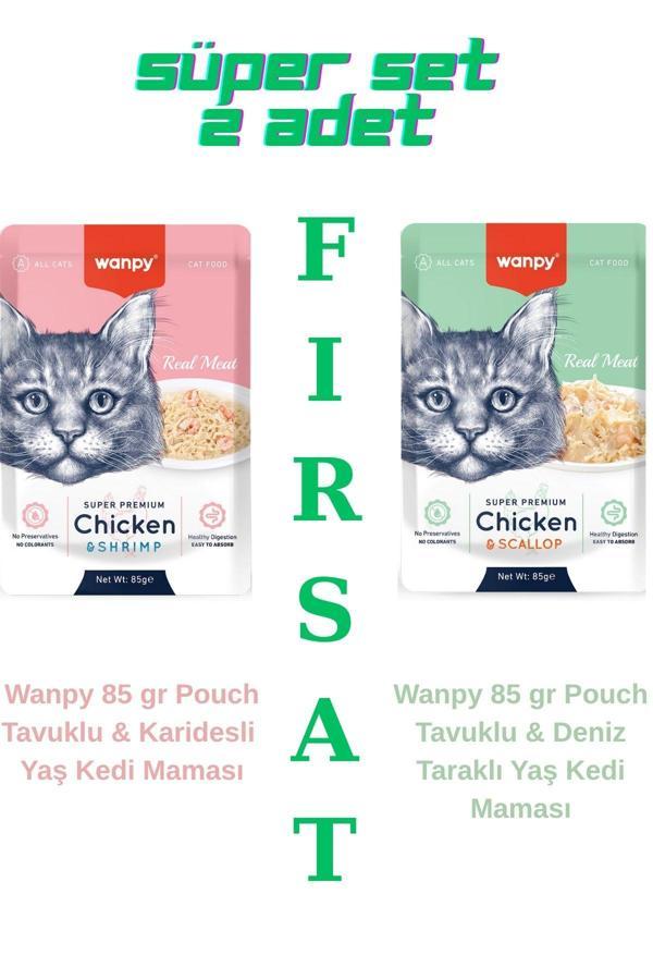 Wanpy Süper Set 2'Li Karides Ve Deniz Taraklı Kedi Ödül Maması. - Image 1