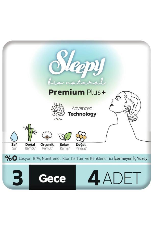 Sleepy Bio Natural Premium Plus Hijyenik Ped Deneme Paketi Gece 4 Adet - Image 1