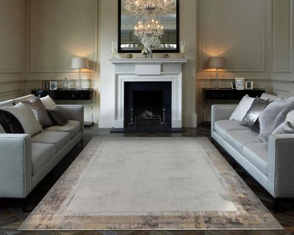 Hoom Rugs Bomonti MHL 03 Cream Antrasit Viskon & Akrilik Modern Salon Halısı - Image 1