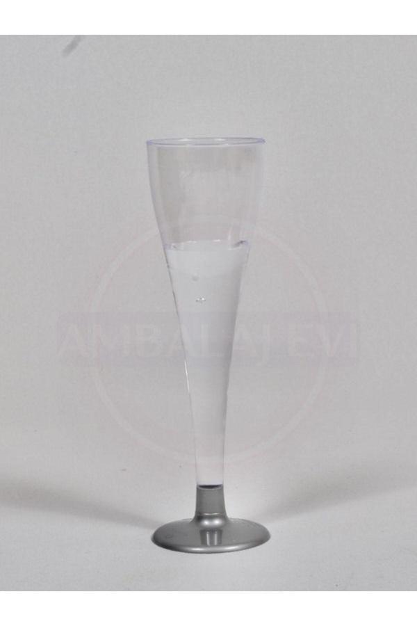 Ambalaj Evi Şampanya Bardağı 6 Adet Gümüş Mika Şampanya Kadehi Yılbaşı Sofra Ürünleri Bride To Be Kadeh - Image 1