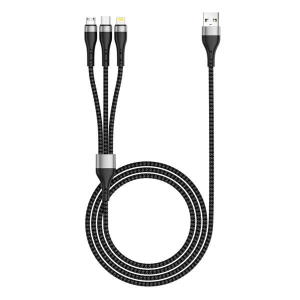 ZR-43 3in1 USB-A to Lightning – Type-C – Micro Şarj ve Data Kablosu 20W 1.5M - Image 1