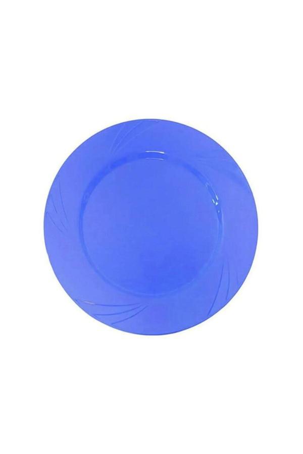 Ambalaj Evi Mika Lüks Plastik Tabak Mavi Mika Tabak 23 Cm 6 Adet - Image 1