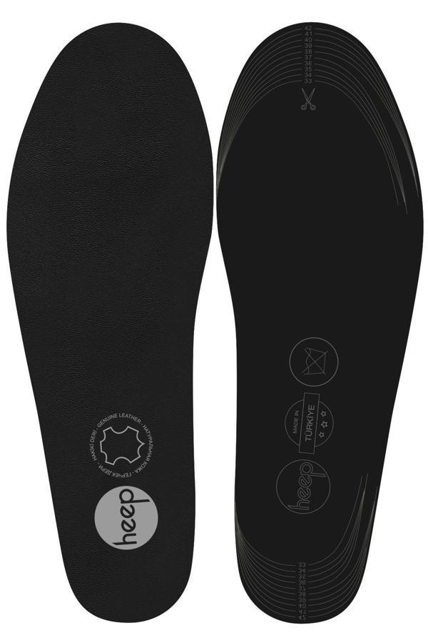 Heep Hakiki Deri Ve Anatomik Siyah 33-43 Numara Ayakkabı İç Tabanlığı - Image 1